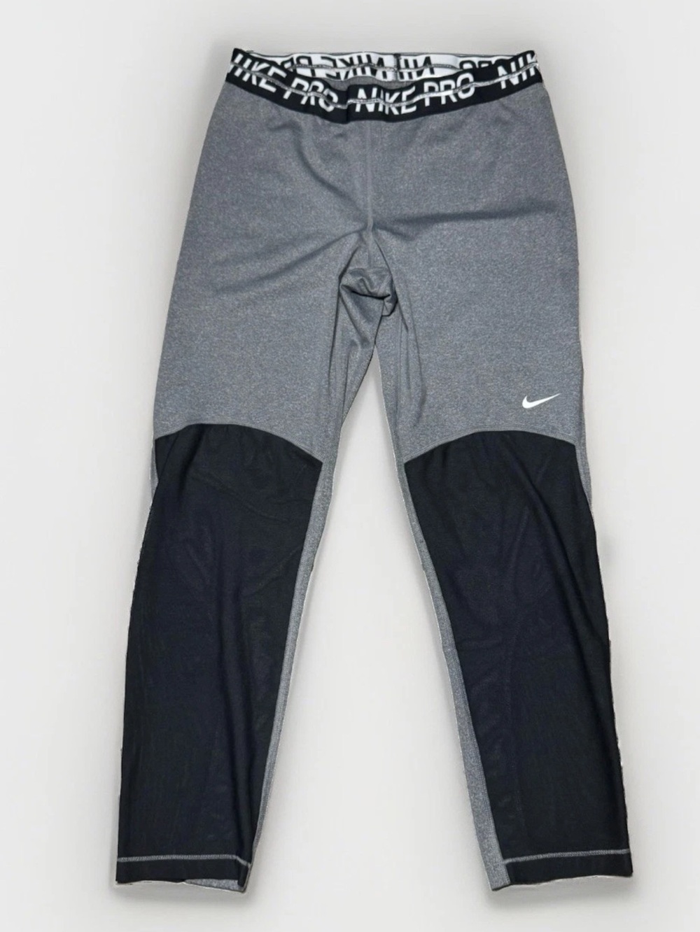 Nike Pro Women's Medium DriFit Capri Leggings Mesh Front Black Gray